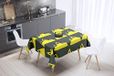 Bonamaison Tafelkleed, Anti-Mold, Sneldrogend, Waterdicht, 100% Polyester Tafellaken, Neon Geel, Rook, 140 x 140 Cm