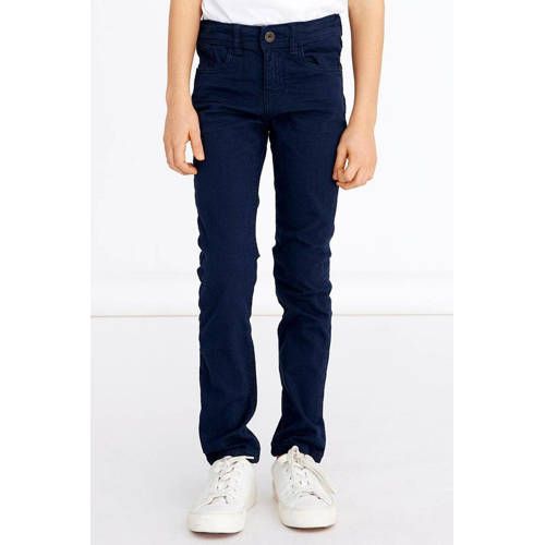NAME IT KIDS slim fit broek NKMTHEO donkerblauw