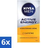 NIVEA MEN Active Energy Gezichtscrème met Cafeïne - 6 x 50 ml