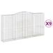 Syfax Gegolfde gaasbakken, 9 stuks, afmetingen 400x50x200/220 cm, verzinkt staal