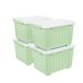 Cetomo 35L x 4 opbergdozen met deksels, plastic opbergdoos met wielen en veilige zijvergrendelingen, stapelbare en nestbare organizer voor thuis, kantoor, verhuizen, PP, groen, 35L-4 Pack