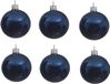 Decoris Kerstballen - 6 stuks - Donkerblauw - 8 cm - Glas