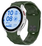 Samsung Galaxy Watch FE / 6 / 5 / 4 40mm : bracelet de sport en silicone avec design football, vert foncé