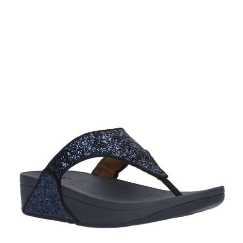 FitFlop Lulu Glitter Teenslippers Dames - Blauw Maat 37