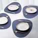 YONOVO Set van 4 ronde placemats van kunstleer, gemakkelijk schoon te maken, vuilafstotend, hittebestendig, waterdicht, duurzaam, voor tafels in Scandinavische stijl (marineblauw)