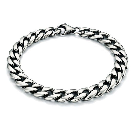 LGT JWLS Stalen heren armband Gourmet schakel Vintage 7mm-21cm