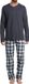 Schiesser Heren pyjama Night & Home grijs geruit / blauw