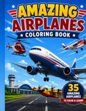 Amazing Airplanes Coloring Book for Kids