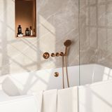 Brauer Brauer Copper Carving inbouw badkraan met ronde handdouche koper