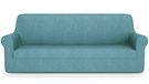 PETTI Artigiani Italiani - Bankhoes voor 2-zitsbank, elastisch, 2-zits, turquoise, jacquard-stof, 100% Made in Italy
