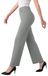 Pantalon femme - Jambes droites larges avec poches - Gris