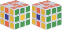 FREE & EASY 2x Magische kubus spelletjes 3,5 cm - Puzzels - Speelgoed