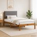 vidaXL Bedframe met gestoffeerd hoofdbord Naturel en lichtgrijs