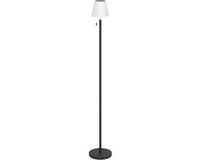 EGLO Montapalma-L Staande lamp Binnen en Buiten - Oplaadbaar (tot 60 uur licht) - SOLAR - 140 cm - Zwart/Wit - Warm wit licht en instelbaar RGB - Draadloos - Dimbaar