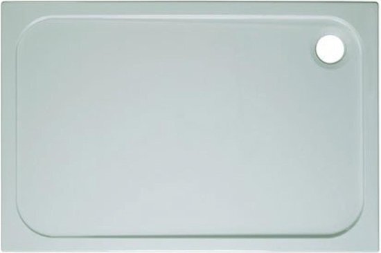 Crosswater Shower Tray douchebak 76x120x4.5cm rechthoek 90mm afvoer stone resin wit