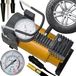 Retoo Compresseur d'air 12V avec 3 adaptateurs de valve, compresseur d'air pour vélo, voiture, ballon, moto, matelas pneumatiques et lits gonflables, pompe à air de voiture, mini compresseur en aluminium, pompe à pneus
