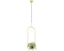 QAZQA isabella - Art Deco Hanglamp - 1 lichts - L 25 cm - Goud/messing - Woonkamer | Slaapkamer | Keuken