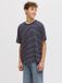 JACK&JONES Jongens T-shirt met strepen - Ronde hals - Korte mouw - Katoen - Navy Blazer - Maat 128