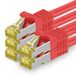1aTTack.de Cat.7 netwerkkabel 0,25 m rood 5 stuks