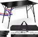 tectake® Campingtafel - Klaptafel van aluminium - Oprolbaar tafelblad - Opvouwbare campingtafel - Reistafel - Tuintafel - Weerbestendig - In hoogte verstelbare poten - Draagtas - Afmeting (LxBxH) 90 x 52 x 47 - 70 cm - Zwart