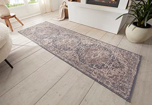 Hanse Home Zand vintage tapijt - crèmeblauw - 80 x 200 cm