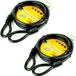 STAHLEX Câble en acier avec boucles - 2x - 1,5 mètre x 8MM - plastifié - antivol de vélo - antivol câble - câble de terrasse