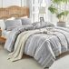 TRANKIELO® Housse de couette 200x200 cm – Microfibre avec taies d'oreiller 80x80 cm – Gris, Style Bohème