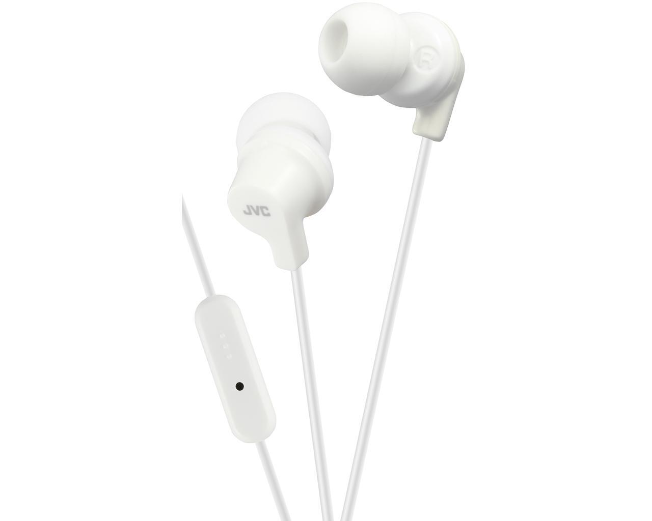 JVC HA-FR15-W-E Kleurrijke in-ear hoofdtelefoon met afstandsbediening en microfoon wit