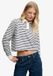 Superdry - Athletic Essential Gestreept Rugby Top Oversized Pasvorm Dames Lange Mouwen Katoen Ecru Stripe Maat 10