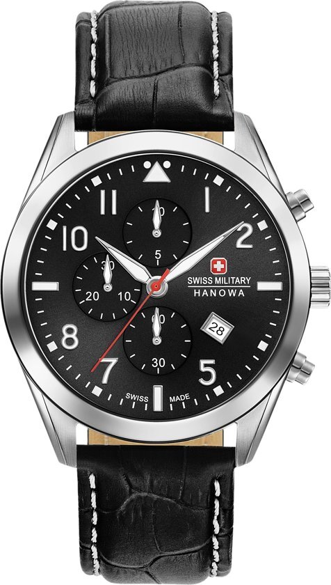 Swiss Military Hanowa 06-4316.04.007 horloge heren - zwart - edelstaal