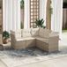 Maison Exclusive - Ensemble de meubles de jardin 5 pièces avec canapé et coussins, beige, en polyrotin
