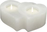 Himalaya Salt Himalaya Zoutkristal Theelichthouder dubbel hart Wit 46321 15.5x6cm
