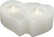 Himalaya Salt Himalaya Zoutkristal Theelichthouder dubbel hart Wit 46321 15.5x6cm