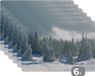 KitchenYeah Placemat Set - Winter Forest Design - 6 Pack - 45x30cm - Heat Resistant - Anti-Slip - Washable