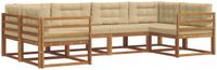 vidaXL Acacia Hout Bank Loungeset 6-Persoons Natuurlijk en Beige