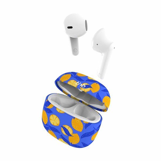 TnB LEMON Draadloze Hoofdtelefoon met Oplaadetui Geel Blauw