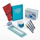 COLOP Bullet Journal Set, Bestaande uit de mobiele printer e-Mark go, liniaal, 4 Tombow ABT Dual Brush Pens, 1 Lijmroller, 1 Bullet/Travel Journal, 1 Rolcase