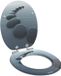 vidaXL Toiletbril Gris 44 x 38 cm Bois sculpté