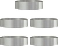 vidaXL Plantenring 5 st zilver 80 x 80 x 20 cm roestvrij staal