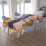 Bonamaison Tafelkleed, Anti-Mold, Sneldrogend, Waterdicht, 100% Polyester Tafellaken, Oranje, gebroken wit, 140 x 200 Cm - Ontworpen en Vervaardigd in Turkije