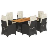 VidaXL 9-delige Tuinset Poly Rattan Zwart