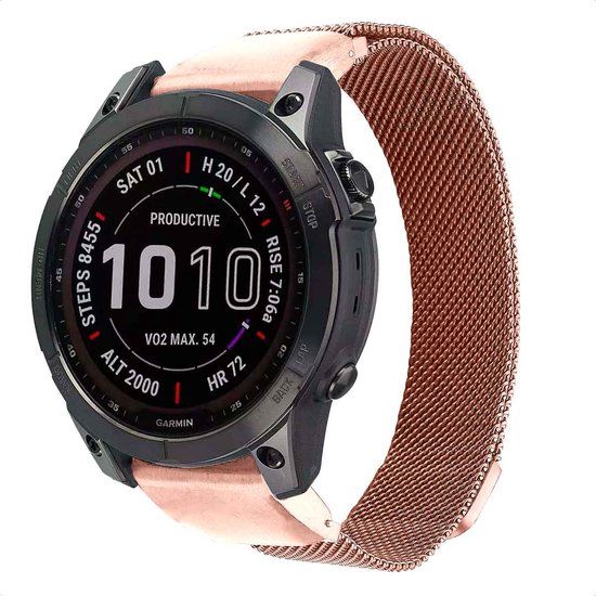 imoshion Milanees bandje - Geschikt voor Garmin 20 mm aansluiting - Maat L/XL - Rose Gold