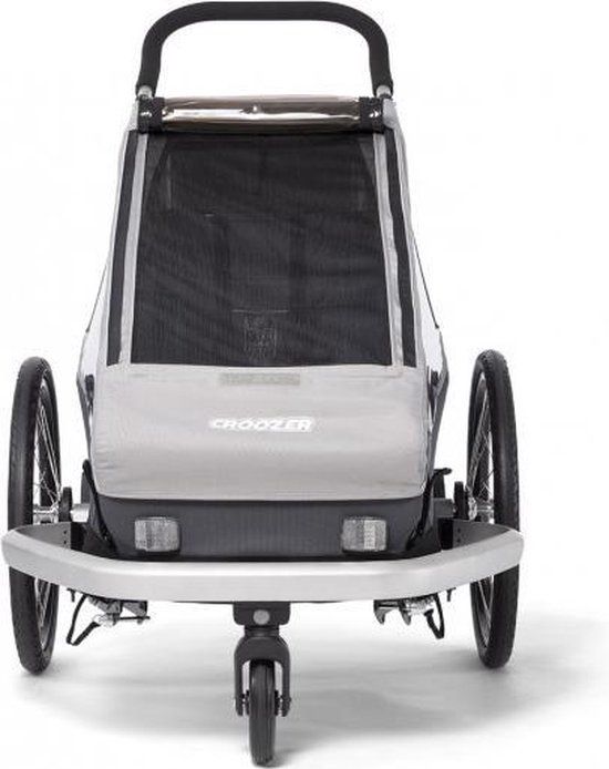 Croozer Kid Keeke 1 - Steengrijs Model 2020 - Kinderfietskar - Framebevestiging - 45 kg