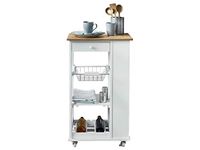 Phoenix Nizza serveerwagen, trolley, keukenwagen, MDF gelakt, wit, 50x86x37