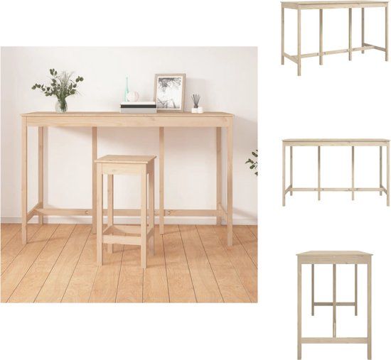 vidaXL Bartafel 180x80x110 cm massief grenenhout