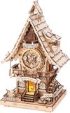 Robotime, ROKR Robotime, 3D Houten Puzzel, Cuckoo Clock (Wood colour), LC901, 21x17x34 cm