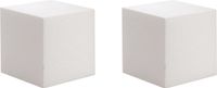 Glorex Hobby Hobby/knutsel piepschuim kubus blok - 4x - 15 x 15 cm - wit - figuren om te knutselen