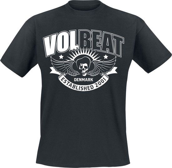 Volbeat Skullwing Ribbon Unisex T-shirt - Zwart - 4XL