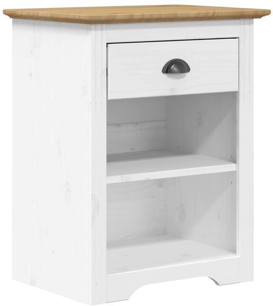 vidaXL Nachtkastje BODO 53x38,5x67 cm massief grenenhout bruin