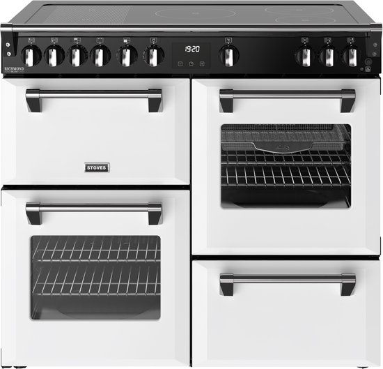 Stoves ST444412022 - Fornuis - Elektrisch - Inductie kookplaat - 5 zones - 4 ovens - Wit